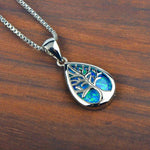 TREE OF LIFE BLUE OPAL STONE NECKLACE necklace Viking Warriors