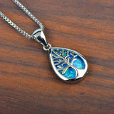 TREE OF LIFE BLUE OPAL STONE NECKLACE necklace Viking Warriors