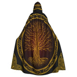 Tree Of Life Celtic Cloak Hooded Medieval Costume Cape Hooded Cloak Viking Warriors