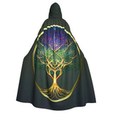 Tree Of Life Celtic Cloak Hooded Medieval Costume Cape Hooded Cloak Viking Warriors