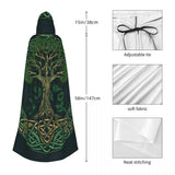 Tree Of Life Celtic Cloak Hooded Medieval Costume Cape Hooded Cloak Viking Warriors
