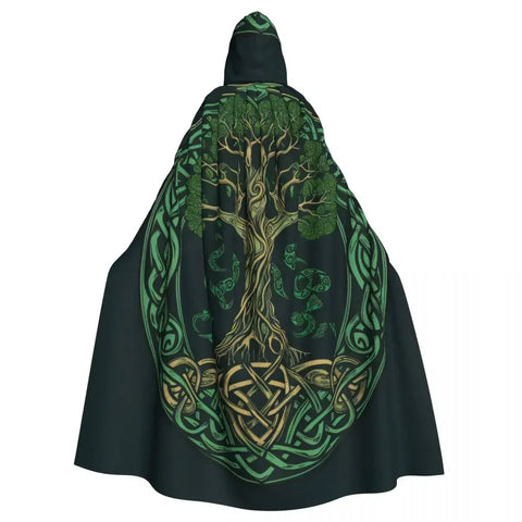 Tree Of Life Celtic Cloak Hooded Medieval Costume Cape Hooded Cloak Viking Warriors