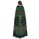 Tree Of Life Celtic Cloak Hooded Medieval Costume Cape Hooded Cloak Viking Warriors