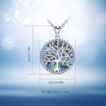 Tree of Life Crystal Leaves Pendant Necklaces Viking Warriors