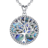 Tree of Life Crystal Leaves Pendant Necklaces Viking Warriors