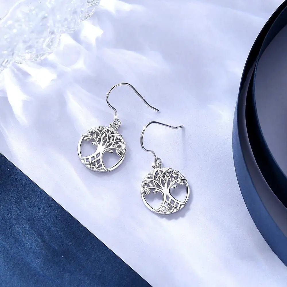 Boucles D'oreilles Argent 'Life Tree' - Dormeuses, Neuves Avec étiquettes - Envoi Immédiat De France