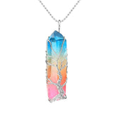 Tree of Life Rainbow Crystal Pendant Necklaces Viking Warriors