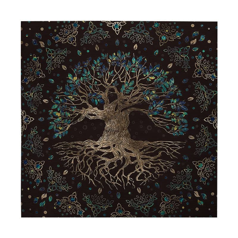 Tree of Life Tarot Rune Altar Cloth | Viking Warriors