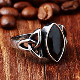 Trinity Symbol Blue/ Red/ Black Zircon Stone Ring Rings Viking Warriors