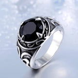 Trinity Symbol Blue/ Red/ Black Zircon Stone Ring Rings Viking Warriors