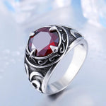 Trinity Symbol Blue/ Red/ Black Zircon Stone Ring Rings Viking Warriors