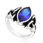 Trinity Symbol Blue/ Red/ Black Zircon Stone Ring Rings Viking Warriors