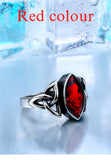 Trinity Symbol Blue/ Red/ Black Zircon Stone Ring Rings Viking Warriors