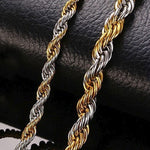 Two-Tone Rope Chain Necklace Viking Warriors