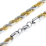 Two-Tone Rope Chain Necklace Viking Warriors