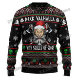 Ugly Christmas Sweatshirts Viking Santa Claus Xmas Pullover sweatshirt Viking Warriors