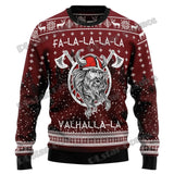 Ugly Christmas Sweatshirts Viking Santa Claus Xmas Pullover sweatshirt Viking Warriors