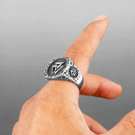 Valknut Hammered Ring Rings Viking Warriors