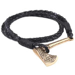 Viking Axe Leather Bracelet Bracelets Viking Warriors