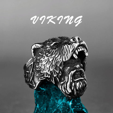 Viking Bear Head Warrior Ring ring Viking Warriors
