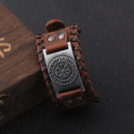 Viking Compass Leather Bracelet Viking Warriors