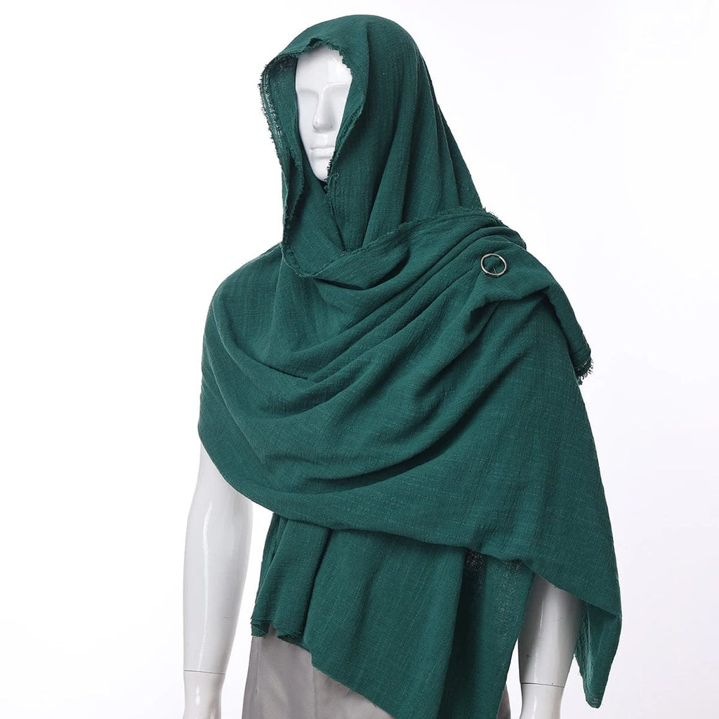 Post-apocalyptic Clothing Men's Renaissance Hooded Scarf Shawl - Versatile Cloak Cape For Cosplay, Viking, And Post-Apocalyptic Costumes Hooded Shaman Cloak