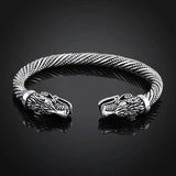Viking Double Wolf Head Bracelet Bracelets Viking Warriors