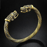 Viking Double Wolf Head Bracelet Bracelets Viking Warriors