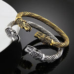Viking Double Wolf Head Bracelet Bracelets Viking Warriors
