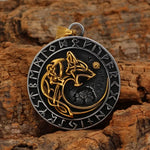 Viking Fenrir Wolf Necklace wit Runes Necklaces Viking Warriors
