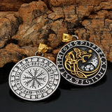 Viking Fenrir Wolf Necklace wit Runes Necklaces Viking Warriors