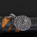 Viking Fenrir Wolf Necklace wit Runes Necklaces Viking Warriors