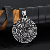 Viking Fenrir Wolf Necklace wit Runes Necklaces Viking Warriors