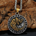 Viking Fenrir Wolf Necklace wit Runes Necklaces Viking Warriors