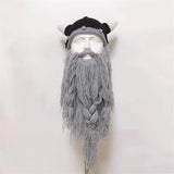 Viking Helmet Bearded Knitted Beanie beanie hat Viking Warriors