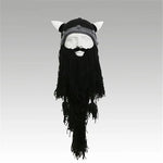 Viking Helmet Bearded Knitted Beanie beanie hat Viking Warriors