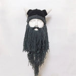 Viking Helmet Bearded Knitted Beanie beanie hat Viking Warriors