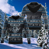 Viking Raven Fa-la-la-la-la Valhalla-la Ugly Christmas Sweater Hoodie Viking Warriors