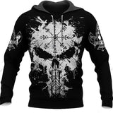 Viking Skull Men's Hoodie Hoodie Viking Warriors