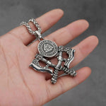Viking Symbol Double Axe Necklace Necklaces Viking Warriors