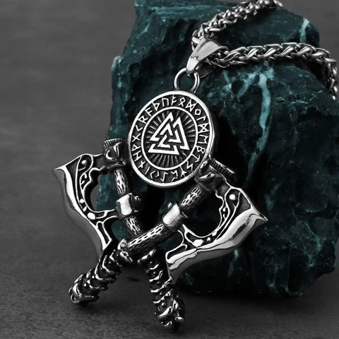 Viking Symbol Double Axe Necklace Necklaces Viking Warriors
