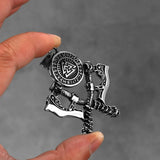 Viking Symbol Double Axe Necklace Necklaces Viking Warriors