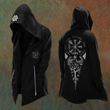 Viking Symbols Oversized Hooded Trench Coat Viking Warriors