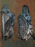 Viking Symbols Oversized Hooded Trench Coat Viking Warriors