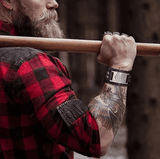 Viking Wolf Head Leather Bracelet Wristbands Viking Warriors