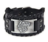 Viking Wolf Head Leather Bracelet Wristbands Viking Warriors