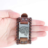 Viking Wolf Head Leather Bracelet Wristbands Viking Warriors