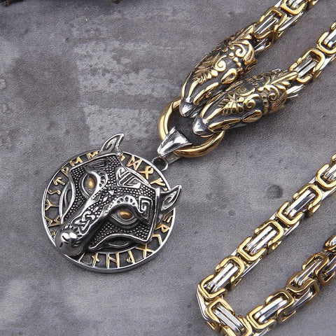 Viking Wolf Runes King's chain Necklace Necklaces Viking Warriors