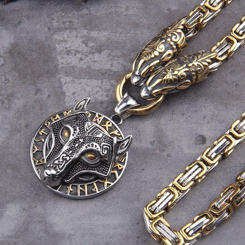 Viking  Wolf Runes King's chain Necklace Necklaces Viking Warriors