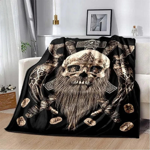 Vikings Norse Mythology Odin Valhalla Symbols - Soft Plush Blankets blanket Viking Warriors